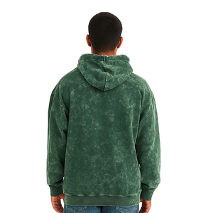 เสื้อฮู้ดผู้ชายผ้าฟลีซแบบย้อมสีเอซิด 100% ผ้าฝ้าย สไตล์สตรีทแวร์ เสื้อกันหนาวมีกระเป๋า - Product Image 6