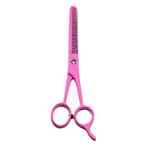 Ciseaux amincissants de coiffeur enduits de papier rose ciseaux amincissants personnalisés en acier inoxydable allemand en gros - Product Image 4