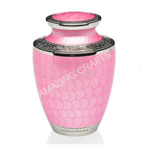 Metal Urns Exporter Aluminum Cremation Urn <b>Purple</b> Cremation Urn for Ashes – Metal Funeral Urn with <b>Velvet</b> Bag - Product Image 4