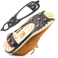 Crampons à glace TPE antidérapants en acier pour la marche, la randonnée, la pêche sur glace – Faciles à poser, portables, pour l'hiver en extérieur