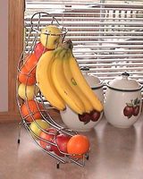 Étagère à fruits en métal en forme de S, 10 cm, en fer chromé, panier à oranges et à pommes, distributeur de nourriture durable