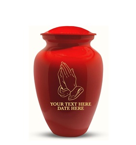 Personalized Human Cremation Urn for Adult Ashes Men & Woman Engraved Brass Urn with Name <b>Date</b> Headstone Shape <b>Red</b> Custom Size - Product Image 1