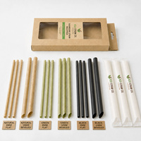 Pailles en Fibre de Canne à Sucre Haute Résistance Anti-ramollissement - Pailles à Boire en Bagasse Biodégradable à Texture Lisse pour Boissons Froides et Fêtes