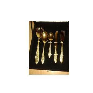 Custom Stainless Steel Cutlery Set and Brass Handle Flatware Gold Butter Knife and <b>Fork</b> Wedding Premium Quality Spoon - Product Image 4