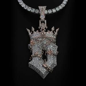 Colgante Personalizado con Letra D con Incrustaciones de Diamantes, Plata de Ley 925, Joyería Hip Hop con Moissanita - Product Image 1