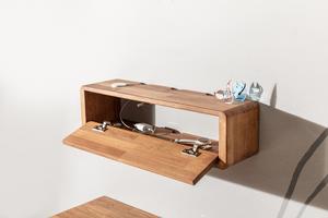 Organisateur en bois pour câbles, boîte flottante pour câbles, étagère pour gestion des câbles, boîte de rangement pour câbles en bois, cache-câbles mural, étagères en bois véritable - Product Image 5