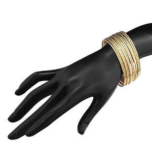 Kriaa Gold Plated Fashion Jewelry <b>Set</b> 1401904A_2.6 <b>Bangle</b> Collection - Product Image 1
