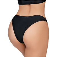 Tanga de mujer sin costuras, transpirable, con corte láser, sexy, de talle alto, sin marcas, liso, teñido, de punto, 100% seda