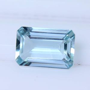 Piedra preciosa azul cielo aguamarina: piedra suelta facetada Octágono - Product Image 4