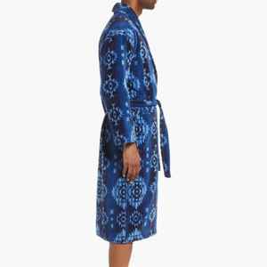 Bata de Seda Satén para Hombre, Pijama de Seda, Ropa de Dormir, Bata de Spa de Seda Lujosa, Estampada, Manga Larga, Ropa de Noche, Bata de Baño - Product Image 3