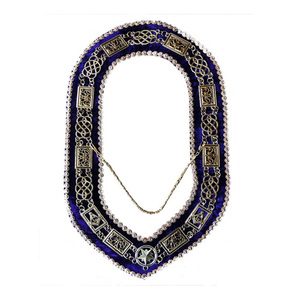 Masonic Regalia Grand Officers Blue Lodge Collar de cadena de plata con terciopelo púrpura Servicio OEM - Product Image 1