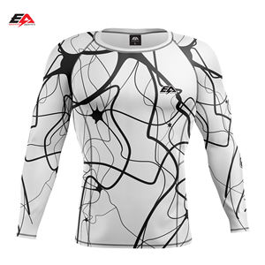 เสื้อออกกำลังกายแขนยาวสำหรับผู้ชายเสื้อยืดรัดรูปและเสื้อยืดเลกกิ้งกางเกงขาสั้นสำหรับกีฬา MMA - Product Image 2