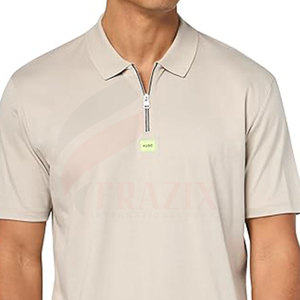 Cómoda camiseta Polo con media cremallera para hombre, camiseta Polo de secado rápido para hombre, camiseta Polo de algodón de talla grande para hombre - Product Image 2