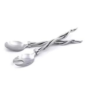 Nouveau design cuillère à salade en acier inoxydable ton feuille or ensemble de couverts artisanaux pour usage alimentaire - Product Image 5