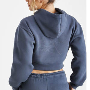 Mode Pull Crop Top Survêtement Avec Stretch Fit Et Tissu Doux Deux Pièces Pull Crop Top Survêtement - Product Image 6