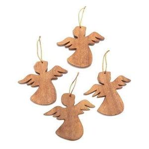 Estatuilla de Ángel de madera, figuritas de Ángel rústico, hecha a mano figurita de Ángel guardián, regalos decorativos de Navidad - Product Image 4