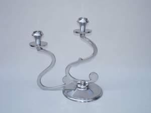 Portavelas de Menorah trenzado elegante niquelado de aluminio Estilo nórdico elegante increíble portavelas Jewesh de lujo Multi llama - Product Image 4