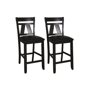Лучшее в категории, Современная минималистская Повседневная мебель, черные высокие барные стулья, набор из 2 стульев для ресторанов, дома, отеля, кафе