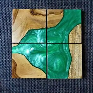 Stylish Wood and <b>Epoxy</b> Resin Coasters for Home Hotel or Restaurant <b>Table</b> Decor Handcrafted Gifts - Product Image 5
