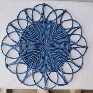 Échantillons gratuits Plaque de charge en rotin tissé à la main/Napperon tissé pour table à manger ou décoration de mariage Artisanat DHT - Product Image 1