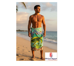 Pareo Hawaiano Personalizado para Hombre, Sarong Polinesio de Tela Chifón Ligera para la Playa - Product Image 1