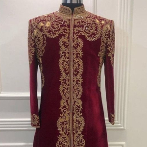 Nuevo estilo estilizado Indo-Western Sherwani para hombres 2022 vestido de novia con bordado Zardozhi pesado de talla grande - Product Image 1