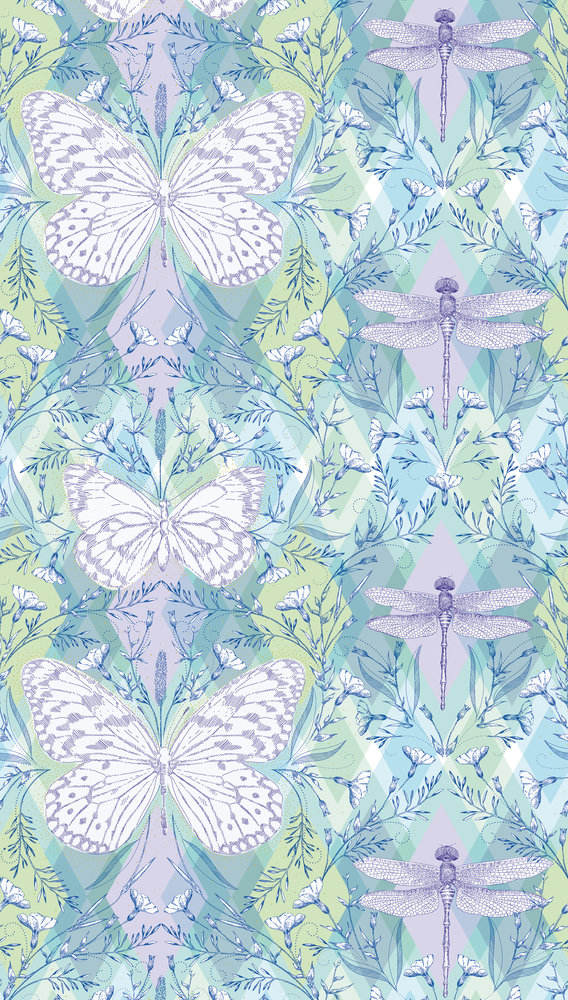 colourful green purple blue