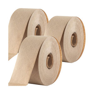 Sellado de cartón de goma acrílica fuerte sensible a la presión activado por agua de cinta de papel Kraft de una cara respetuoso con el medio ambiente personalizado - Product Image 3