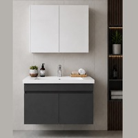 Set Perlengkapan Kamar Mandi Dinding dengan Kabinet Cermin dan Unit Wastafel Keramik untuk Proyek Konstruksi Hotel dan Apartemen