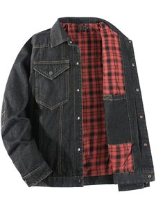 Venta al por mayor de chaquetas de mezclilla con botones delanteros para los hombres de moda de algodón Jean Abrigos Transpirable Ligero Chaqueta de mezclilla Venta - Product Image 6