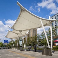 Membrana Tensada de PTFE PVDF para Techos Arquitectónicos, Cubiertas para Entradas de Edificios