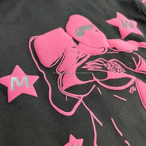 Sweat à capuche d'hiver en coton 100% avec impression en relief et broderie 3D, fermeture éclair, lavage à la pierre, haute qualité, noir pour hommes, vente en gros - Product Image 2