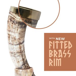 Meilleure qualité buffle/boeuf corne à boire/naturel Viking tasse à boire pour moulage jante en laiton avec support de corne à vendre par HF CRAFTS - Product Image 3