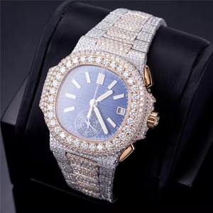 Montre pour homme HUMERA JEWELS, tendance, personnalisée, avec diamants en moissanite VVS, style hip-hop entièrement blanc, mécanique, résistante à l'eau jusqu'à 10 m - Product Image 1