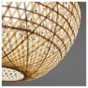 Plafonnier décoratif d'intérieur, suspendu en bambou et rotin, fait en osier, paille, tissage rétro, idéal pour un salon ou comme cadeau de noël, offre spéciale - Product Image 4