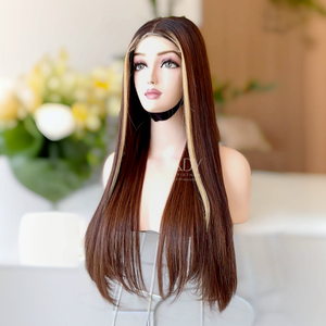 Perruques de cheveux pour femmes noires cheveux épais de haute qualité prix de gros os droit couleur personnalisée - Product Image 3
