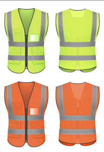 Chaleco reflectante de seguridad para trabajadores con logotipo personalizado al por mayor de fábrica, ropa reflectante estándar Ce, chaleco reflectante con 4 bolsillos - Product Image 1