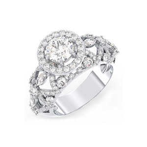 Bague en moissanite REYES sur mesure, taille ronde brillante, 2,46 carats, en argent sterling 925 plaqué or jaune, certifiée GRA - Product Image 6