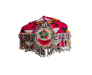 Pasador de Pelo Tradicional Afgano Pashtun Unisex, Tela Bordada con Flores, Hecho a Mano, Estilo Étnico Vintage - Product Image 1