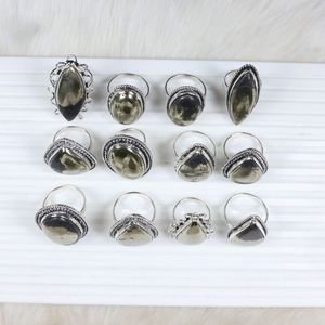 Anillos de piedras preciosas de pirita dorada Natural fabricación de joyas para suministro de joyería de plata pirita pulida a mano suave para venta al por menor - Product Image 3