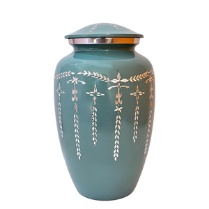 Caja de almacenamiento de cenizas para adultos de aluminio de diseño moderno hecho a mano, venta directa de fábrica al por mayor para cremación funeraria conmemorativa India - Product Image 1