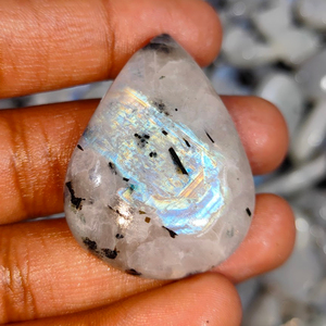 Cabujones de piedras preciosas de diseñador sueltas de piedra lunar turmalinada natural, lote al por mayor para colgante o envoltura de alambre, suministro de joyería - Product Image 6