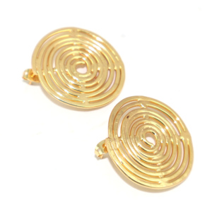 Traditional Tribe Fashion Spiral Wire Design Plain Round Shape 18K Gold Plated Stud <b>Earring</b> <b>For</b> <b>Women</b> Jewellery Wholesale Bulk - Product Image 3