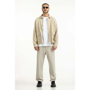 Vestes décontractées vintage d'automne à col montant, fermeture éclair, revêtement imperméable, polyester teint MN-JKT-WS25-051 Coupe régulière - Product Image 2