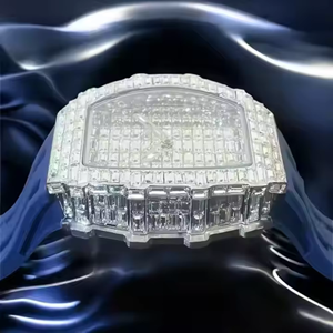 Hot Sale Unisex Stainless Steel Leather Band VVS Moissanite Automatic Luxury Hip Hop <b>Watch</b> Gift - Product Image 2