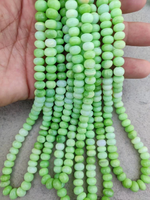 Perles rondes lisses en opale verte AAA pour la fabrication de bijoux artisanat 8-9mm perles percées au centre en opale de bonbons en gros par fabricant