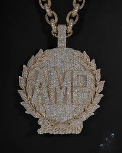 Collar Personalizable con Colgante Circular de Moissanita con Diamantes Simulados, Logotipo con Nombre, Letra, Certificado GIA, Cadena Personalizada - Product Image 5