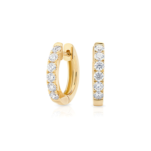 Pendientes de Aro con Diamantes Cultivados en Laboratorio con Certificación IGI, Corte Brillante, Oro Blanco de 14K con Baño de Rodio, Minimalistas, de Lujo para Uso Diario, para Mujer - Product Image 1