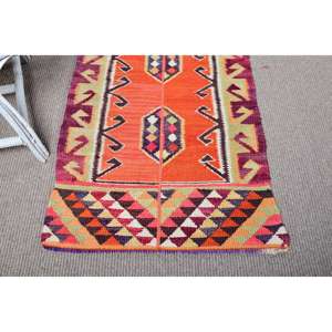 Alfombra vintage de 2.2x9.3 pies, alfombra turca tipo runner, alfombra con lunares naranja y morados - Product Image 5