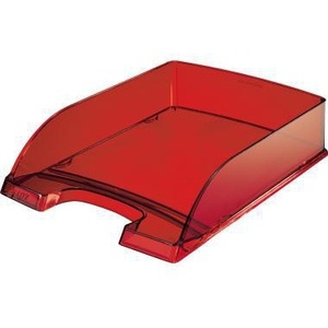Bandeja para Cartas Transparente Leitz Plus DIN A4, Organizador de Archivos de Poliestireno Rojo Oscuro - Product Image 1